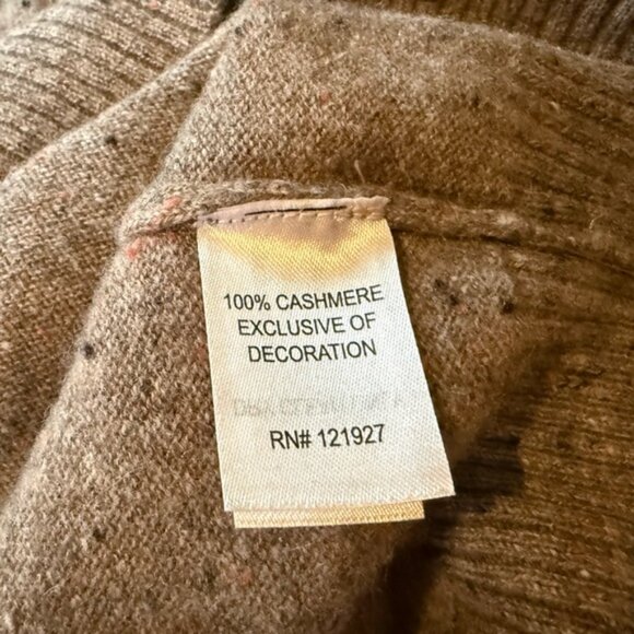 Johnnie O Cashmere Sweater Men’s Large Beige Speckle Soft Pullover Logo 1/4 Zip - Picture 7 of 14
